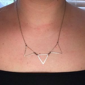 Gold/silver three triangle necklace